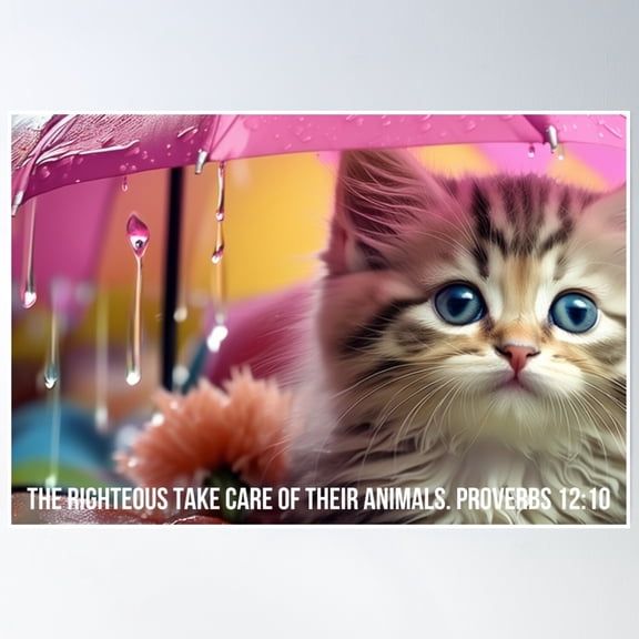 Proverbs 12:10 Poster Wall Art, Modern Wall Decor, 12x18 UNFRAMED