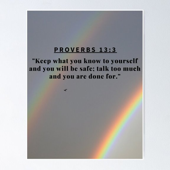 Proverbs 13:3 Poster- Unframed Poster | Wall Art | Perfect For Home Decor & Gifts, 8x12