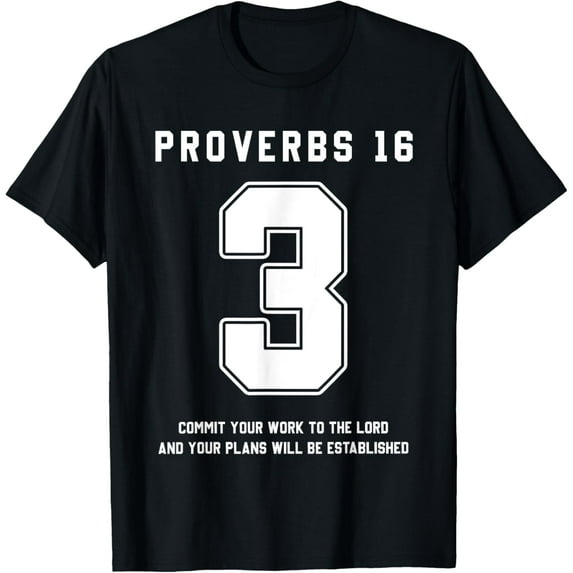 Proverbs 16:3 Bible Verse Team Sports Jersey Christian T-Shirt