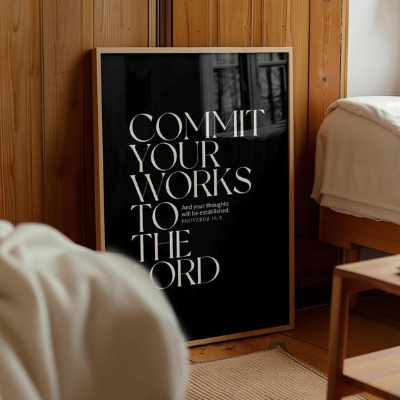 Proverbs 16 3 Scripture Wall Art Print Christian Decor