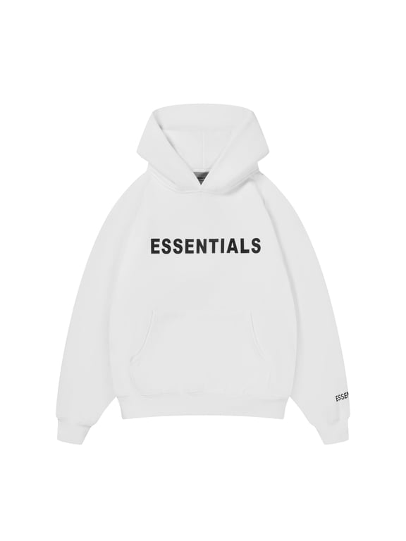 Essential Hoodies for Men & Women, Long-Sleeve Oversize Pullover (Large, White)