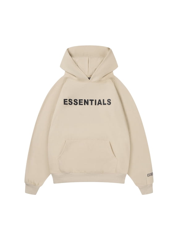 Essential Hoodies for Men & Women, Long-Sleeve Oversize Pullover (Medium, Cream)