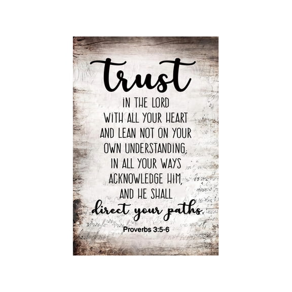 Proverbs 3 5-6 Bible Verse Wall Art Print Trust In The Lord With All Your Heart Christian Gift Home Office Church Decor