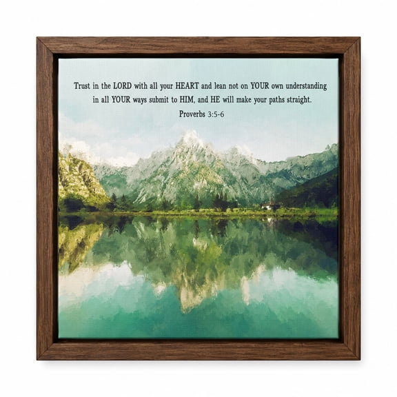 Proverbs 3:5-6 Trust In The Lord Christian Canvas Wall Art, Scripture Print, Inspirational Religious Wall Decor Gift