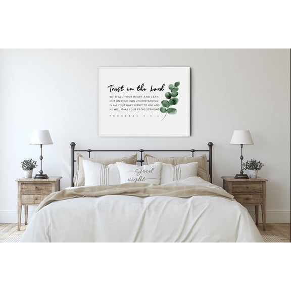 Proverbs 3:5-6 Trust In The Lord Christian Decor Wall Art Poster Design 2, Unframed Size 8x12