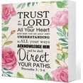 thumbnail image 1 of Proverbs 3:5 6 Trust In The Lord Wooden Box Sign Desk Decor Bible Verse Rainbow Art Wood Block Sign Desk Decorations For Christian Home Bedroom Girls Room Office Shelf Table Decor 5x5 Inch, 1 of 7