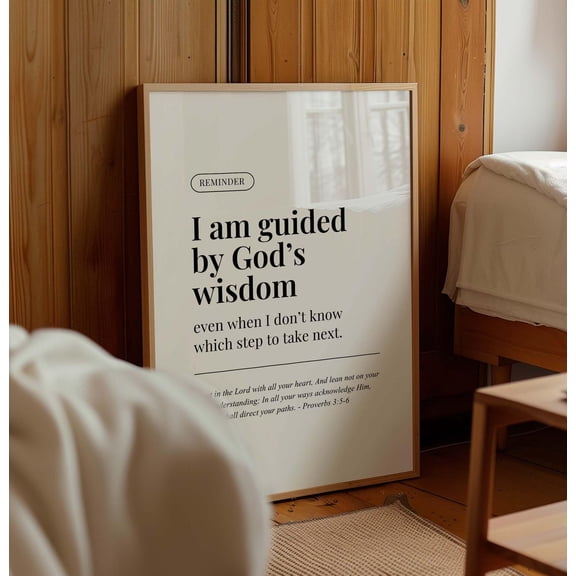 Proverbs 3 5 6 Trust in the Lord Scripture Wall Art, Unframed Paper Print Size 8x12