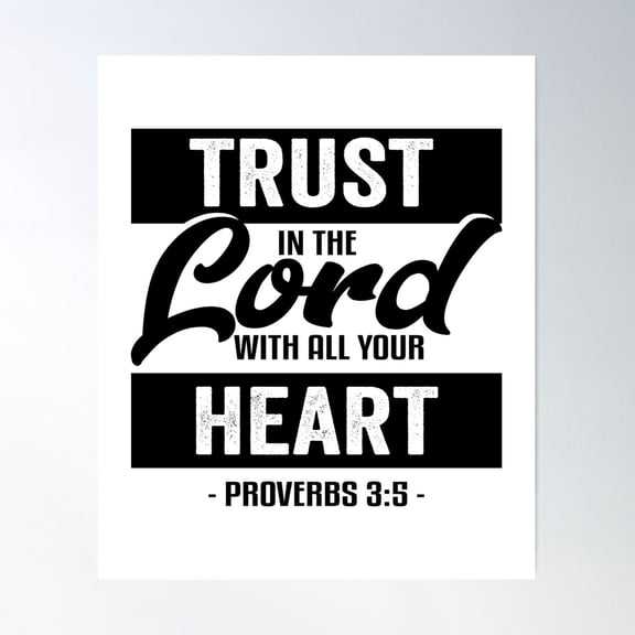 Proverbs 3:5 Bible Verse Poster Wall Art, Modern Wall Decor For Living Room Bedroom, 8x12 UNFRAMED