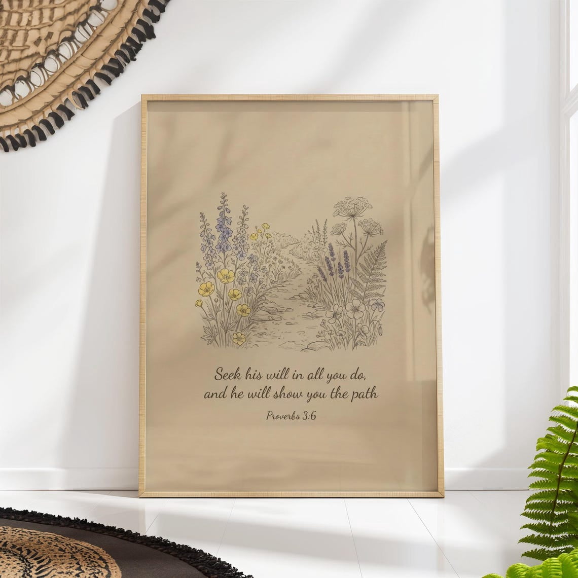 Scripture Purses Proverbs 3:6 Floral Scripture Print - Walmart.com