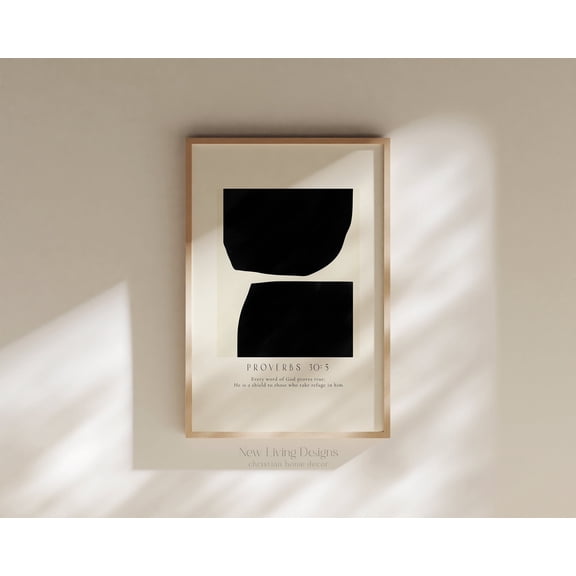 Proverbs 30:5 Every Word Of God Proves True Modern Poster, Abstract Prints, Modern Christian Home Decor, Christian Faith Poster UNFRAMED Poster, Wall Art for Decor, Present, 16x24