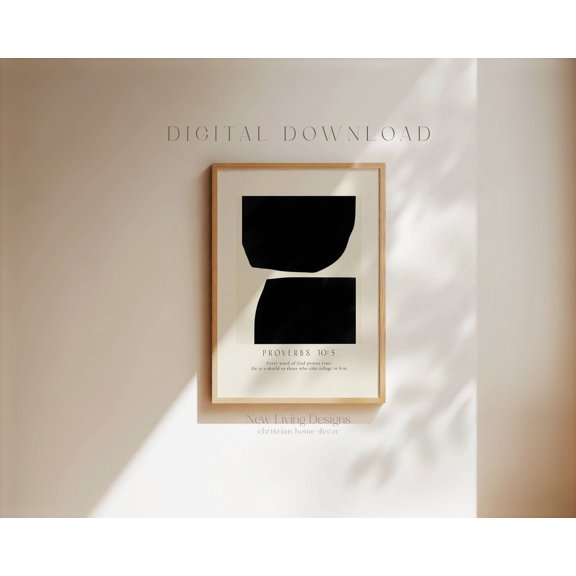 Proverbs 30 5 Gods Word Modern Poster Abstract Bible Verse Christian Faith, Unframed Canvas 24x36in