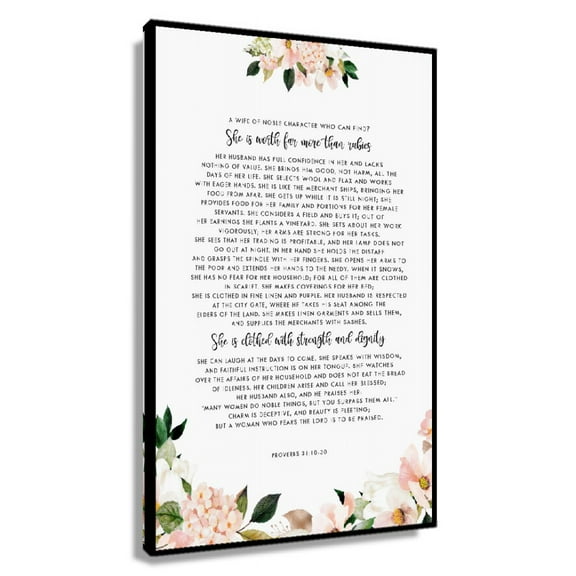 Proverbs 31 10-30 A Wife of Noble Character Bible Verse Wall Art, Printable Wall Art, Mother's Day Gift , Large Scripture Poster Kitchen