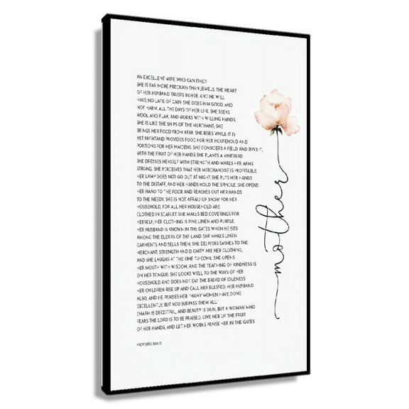 Proverbs 31 10-31 Bible Verse Printable Wall Art, Scripture Print Mothers Day Gift, Christian Wall Decor, Strength and Dignity Poster Landscape