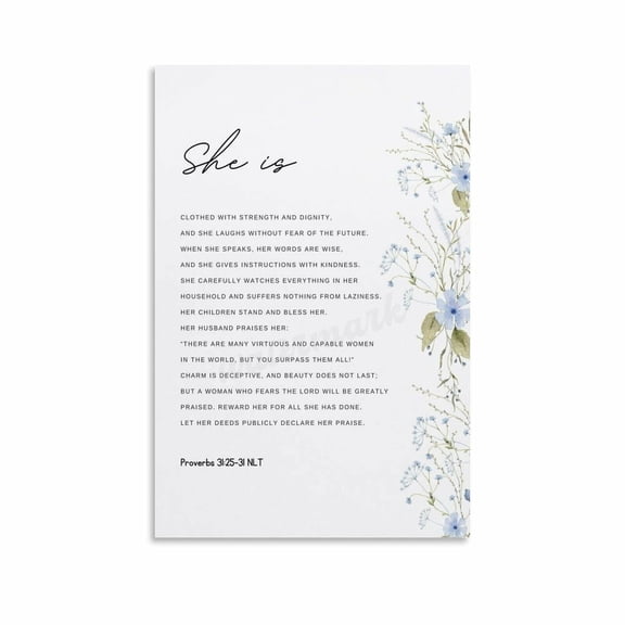 Proverbs 31 Poster She Is Clothed with Strength And Dignity.. (5) Canvas Painting Wall Art Poster for Bedroom Living Room Decor