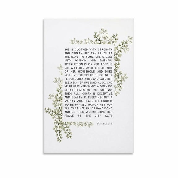 Proverbs 31 Poster She Is Clothed with Strength And Dignity.. (7) Canvas Painting Wall Art Poster for Bedroom Living Room Decor