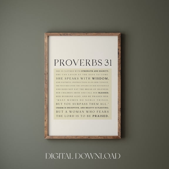 Proverbs 31 Scripture Wall Art Print Christian Home Decor