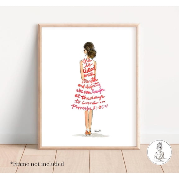 Proverbs 31 Strength And Dignity Quote Print, Unframed Paper Poster 24x36in