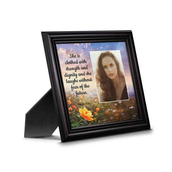 Proverbs 31 Woman, She is Clothed with Strength and Dignity Gift, Christian Home Decor Framed Wall Art, 6428B