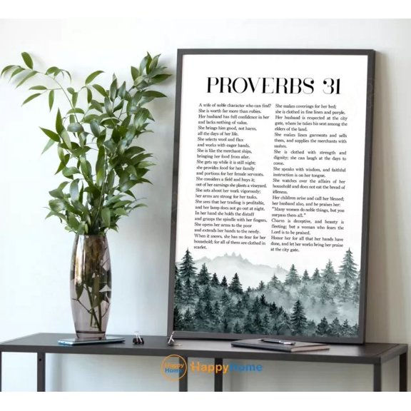Proverbs 3110-31 Niv Bible Verse Wall Art Scripture Prints Christian Decor Wall Art