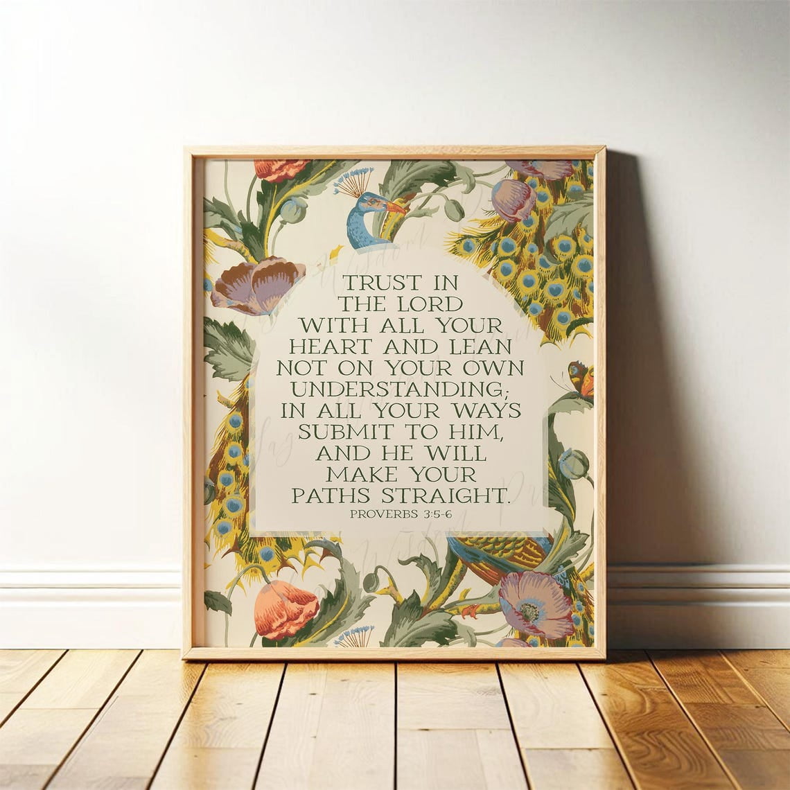 Proverbs 35-6 Trust in the Lord Modern Christian Wall Art, Scripture ...