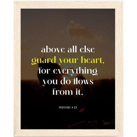 Proverbs 4:23 Wall Art - Inspirational Bible Verse Poster - Modern Christian Decor Print for Home & Gift Ideas