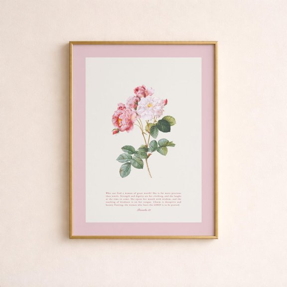 Proverbs Christian Floral Nursery Scripture Home Decor Wall Art