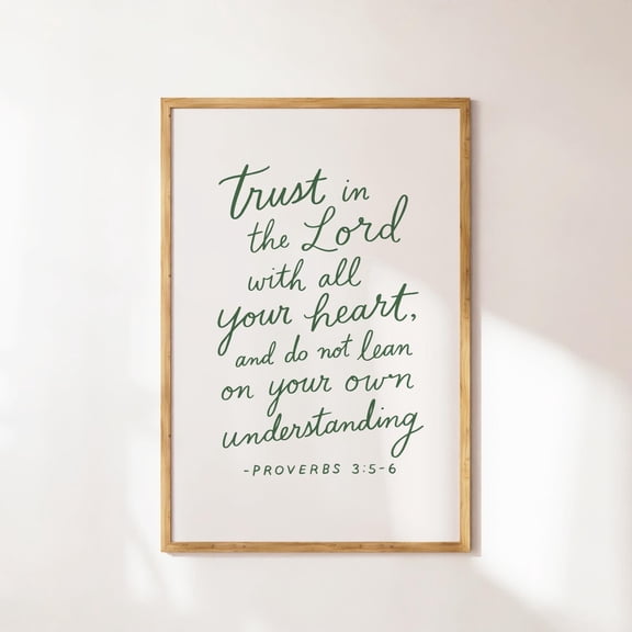 Proverbs Green Script Faith Wall Art Home Decor