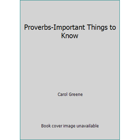 Pre-Owned Proverbs-Important Things to Know (Paperback) 0570061407 9780570061403