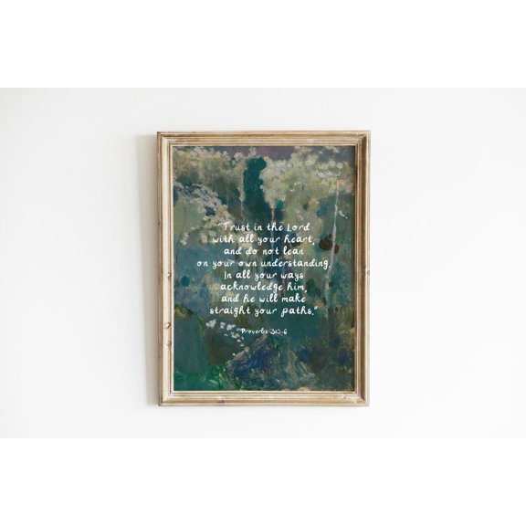 Proverbs Three Five Six Scripture Poster, Unframed Size 24x36