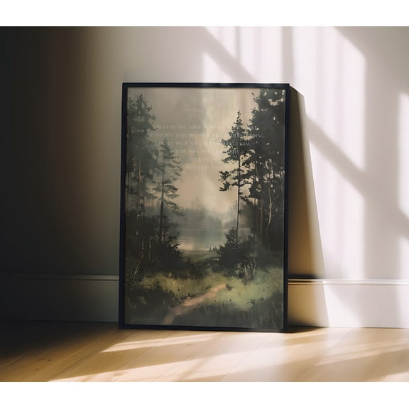 Proverbs Three Woodland Scripture Unframed Paper Print