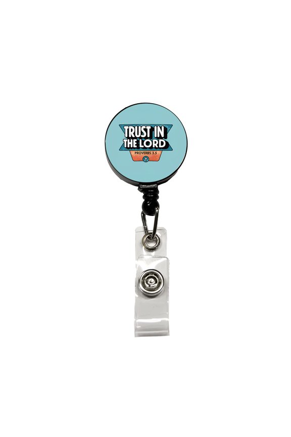 Proverbs Trust In The Lord Bible Christian Retractable Reel ID Badge Key Card Name Tag Holder with Clip