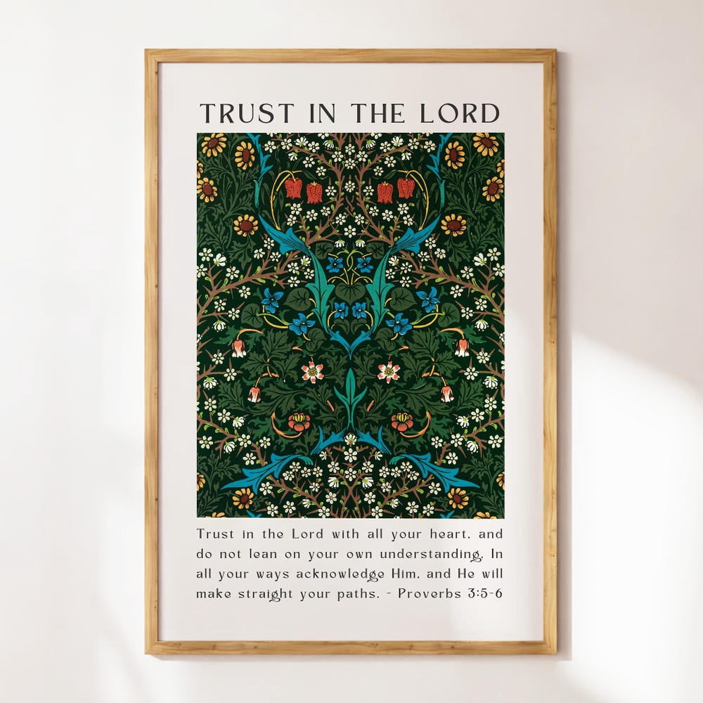 Proverbs William Morris Pattern Christian Wall Art Bible Verse Trendy ...