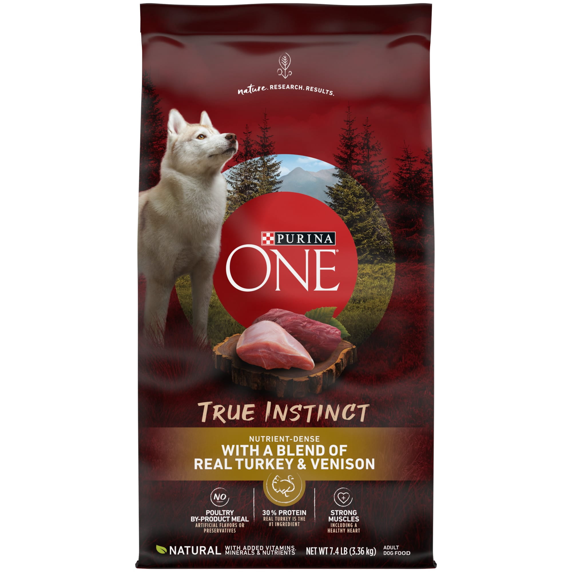 (4 pack) Purina ONE True Instinct With A Blend Of Real Turkey and Venison Dry Dog Food, 7.4 lb, 4 Pack