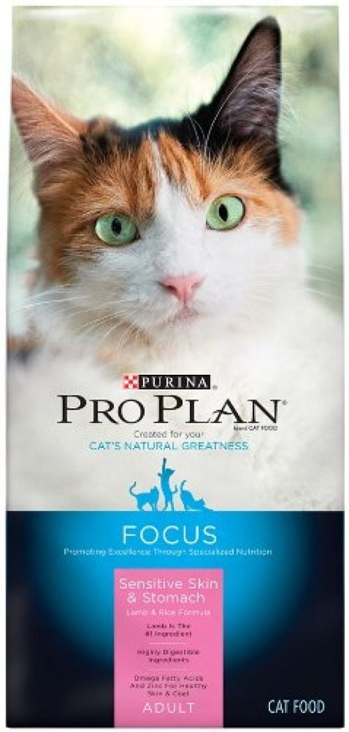 Provi 381655 7 lbs Pro Plan Focus Adult Sensitive Skin Stomach Lamb Rice for Dry Cat Food Pack of 5 Walmart