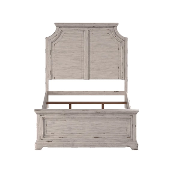 Providence Queen Bed, Antiqued White