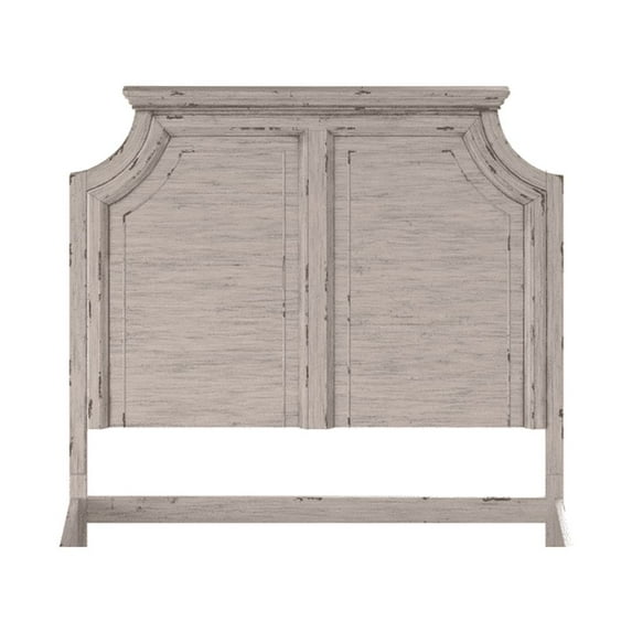 Providence Antique White Wood Queen Panel Headboard