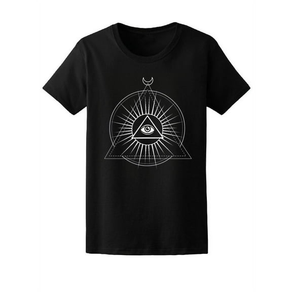 Providence Eye Triangle Sketch T-Shirt Women -Image by Shutterstock, Female Medium