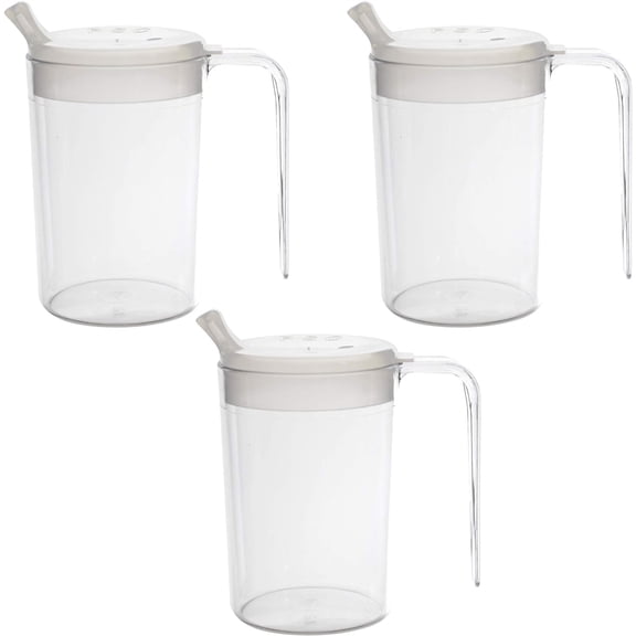 Providence Spillproof Independence 1 Handle Clear Cup, 3 Pack