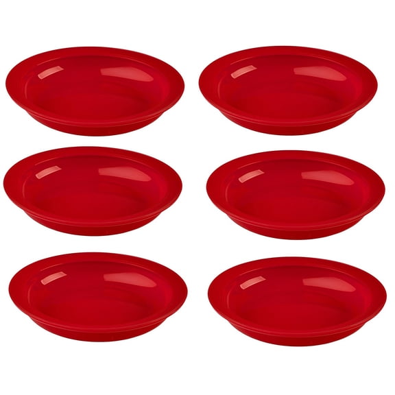 Providence Spillproof Inner Lip Plate - 9" Red, Pack of 6