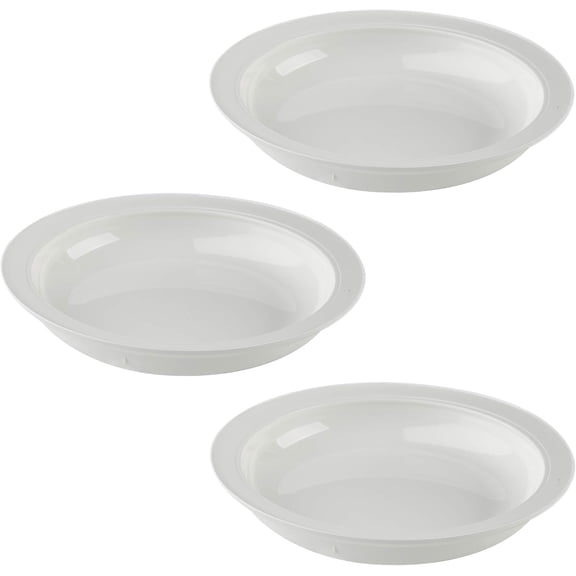 Providence Spillproof Inner Lip Plate - 9" White - 3 Pack