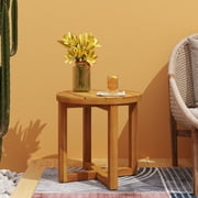 Province Acacia Wood Outdoor Circular Side Table, Teak