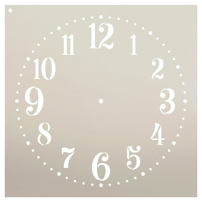 Provincial Clock Face Stencil by StudioR12 Classic Numbers Clock Art - Reusable Mylar Template Painting, Chalk, Mixed Media DIY Decor - STCL2337 - SELECT SIZE 12 provincial-clock-face-stencil-by-studior12-classic-numbers-clock-art-reusable-mylar-template-painting-chalk-mixed-media-diy-decor-stcl2337-select-size-12-diameter-walmart-com