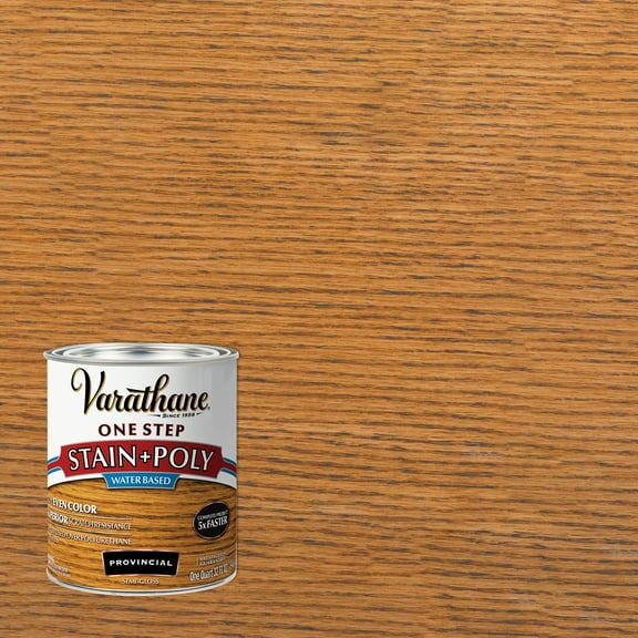 2 Pack, Provincial, Varathane Stain + Polyurethane Water-Based, Semi-Gloss -336359, Quart
