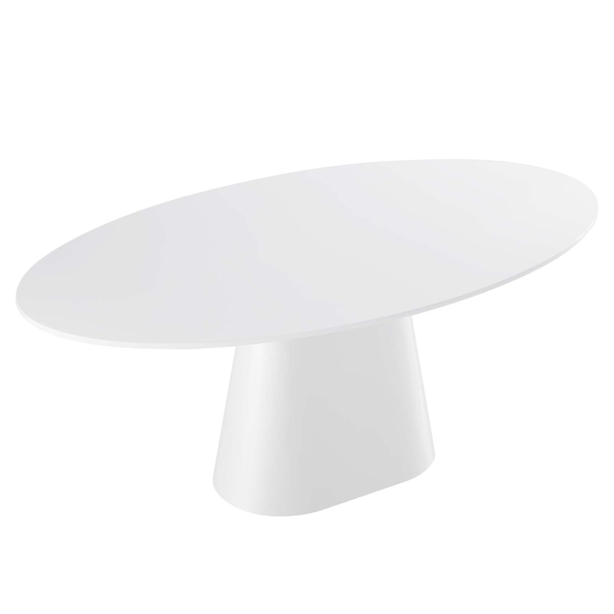 Provision 75" White MDF Oval Dining Table for Six