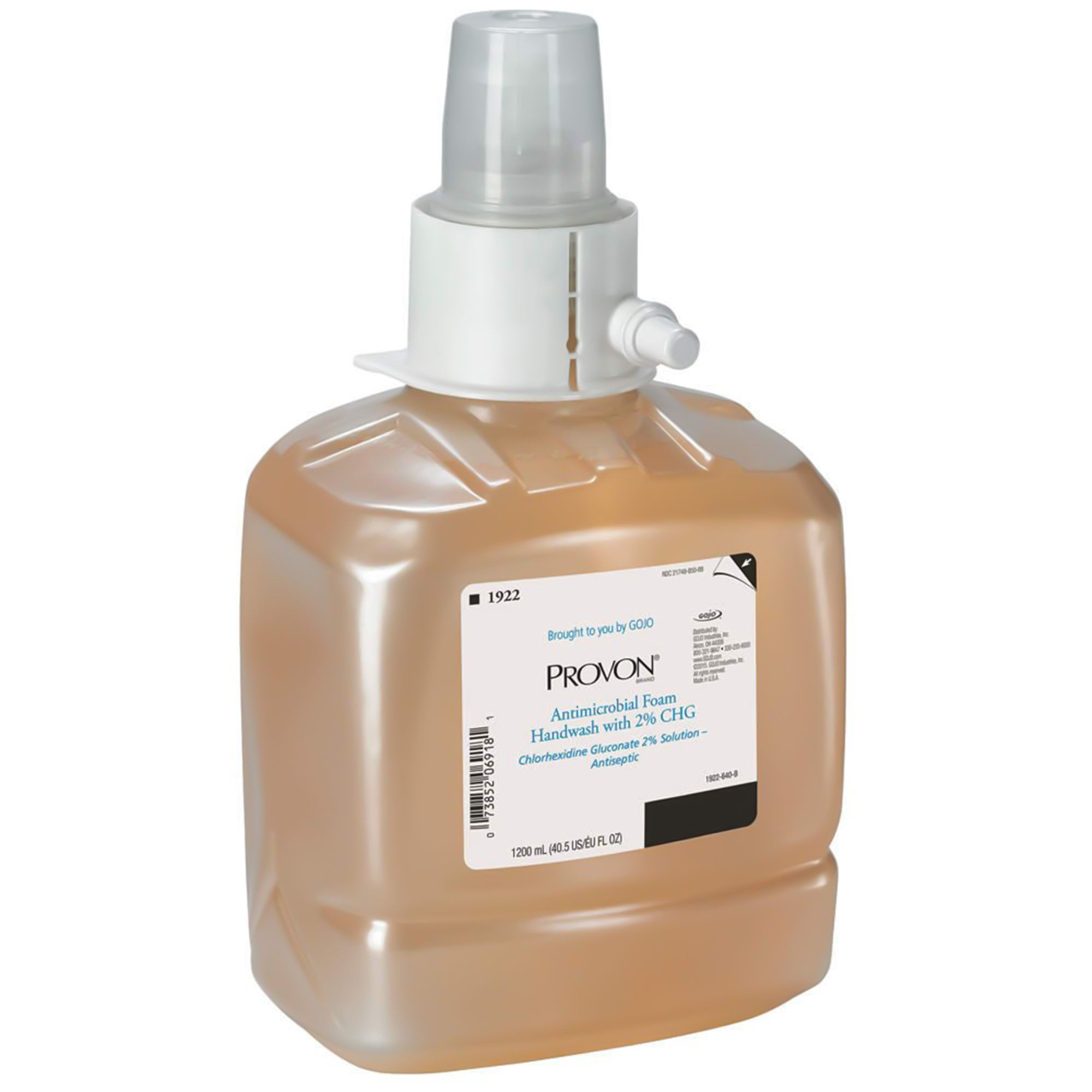 Provon Antimicrobial Soap Foaming, 1200 mL Dispenser Refill Bottle, Unscented, Case of 2