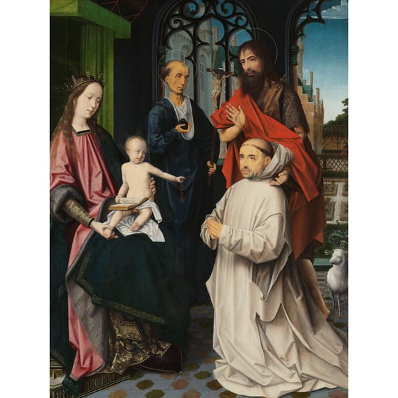 Provoost Virgin Child Enthroned Saints Jerome John Extra Large XL Wall Art Poster Print