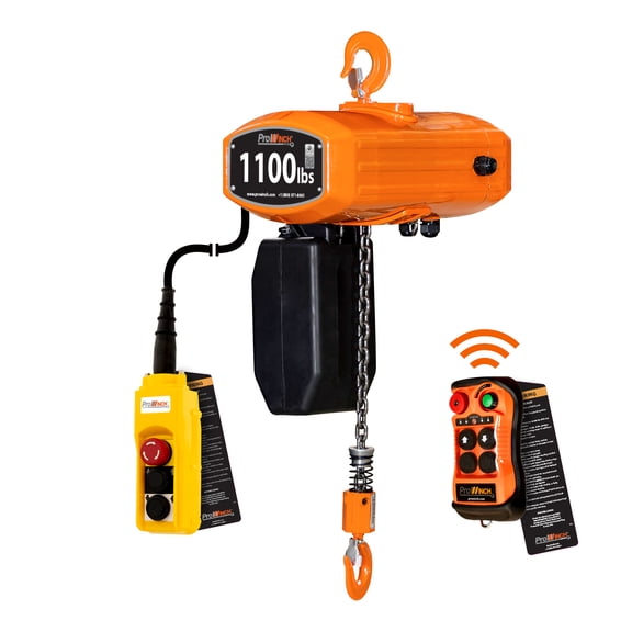 Prowinch 1/2 Ton Electric Chain Hoist 20 ft. FEC G80 Japan Chain M5/H4 3 phase Wireless