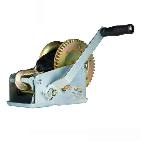 Prowinch, 3000 lb Dual Gear, Manual Hand Winch, 33 ft. Strap and Hook