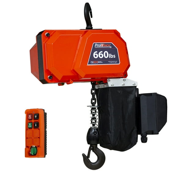 Prowinch 660 lb 110V 1 Speed Mini Electric Chain Hoist 10 ft. Chain H1 Duty Wireless