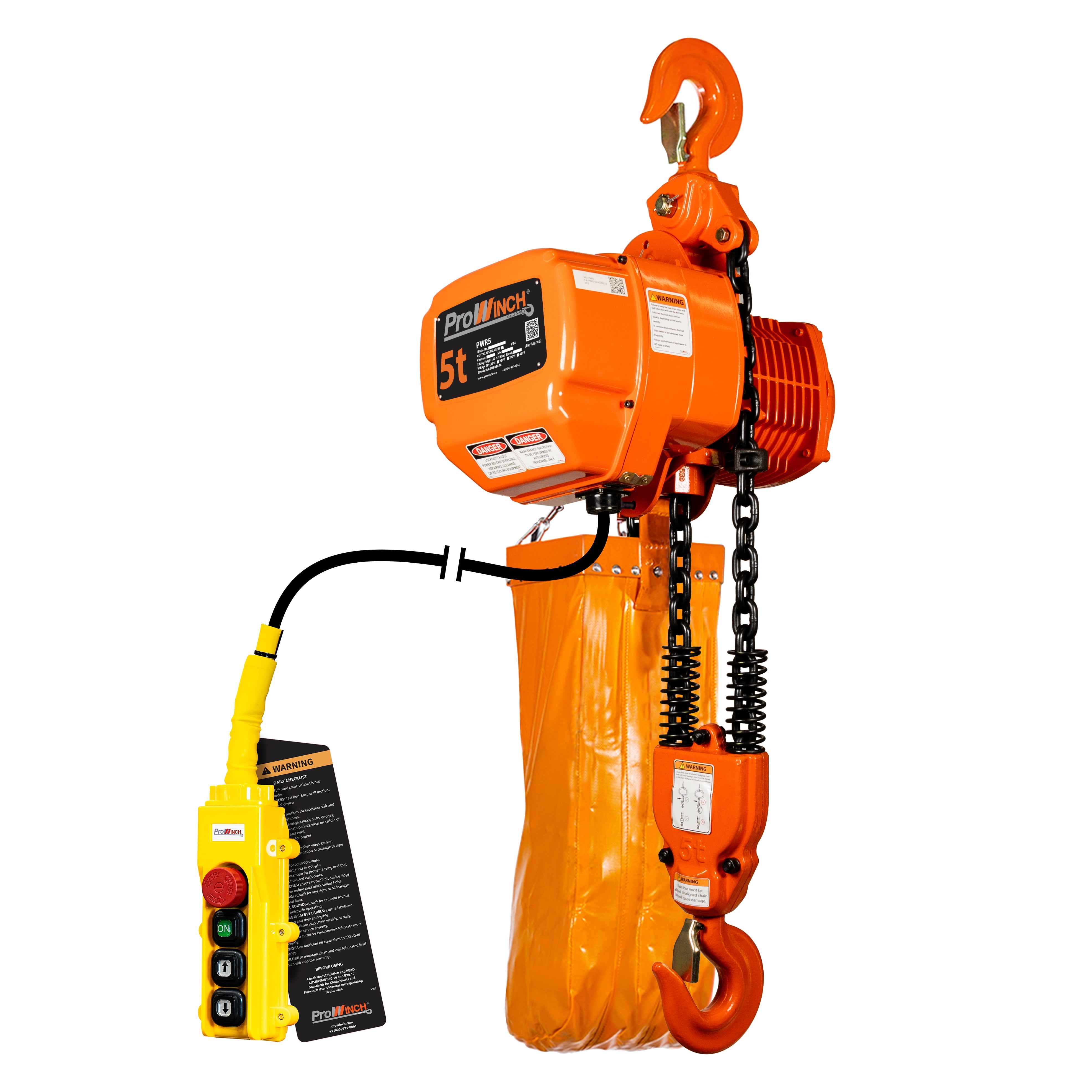 Prowinch PWR5 5 Ton Electric Chain & Hook Hoist, 30 Ft